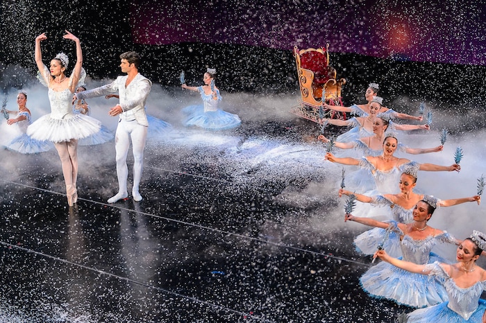 (Trent Nelson  |  Tribune file photo) Ballet West's dress rehearsal for "The Nutcracker" at the Capitol Theatre in Salt Lake City, Thursday December 1, 2016. The Snow Queen and her Cavalier are Allison Debona and Rex Tilton.