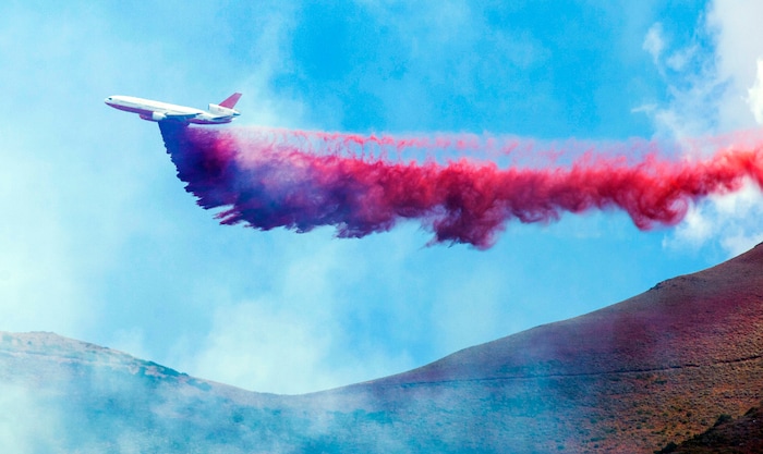 (Rick Egan  |  The Salt Lake Tribune) Crews battle the Green Ravine fire as it continues to burn near Tooele, Wednesday, Sept. 4, 2019.