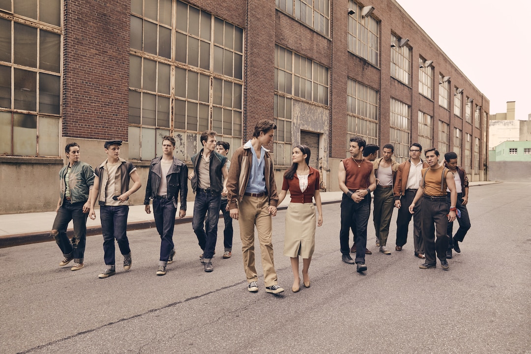 (Ramona Rosales  |  20th Century Studios) Ansel Elgort and Rachel Zegler, center, play Tony and Maria in Steven Spielberg's adaptation of the classic musical "West Side Story."