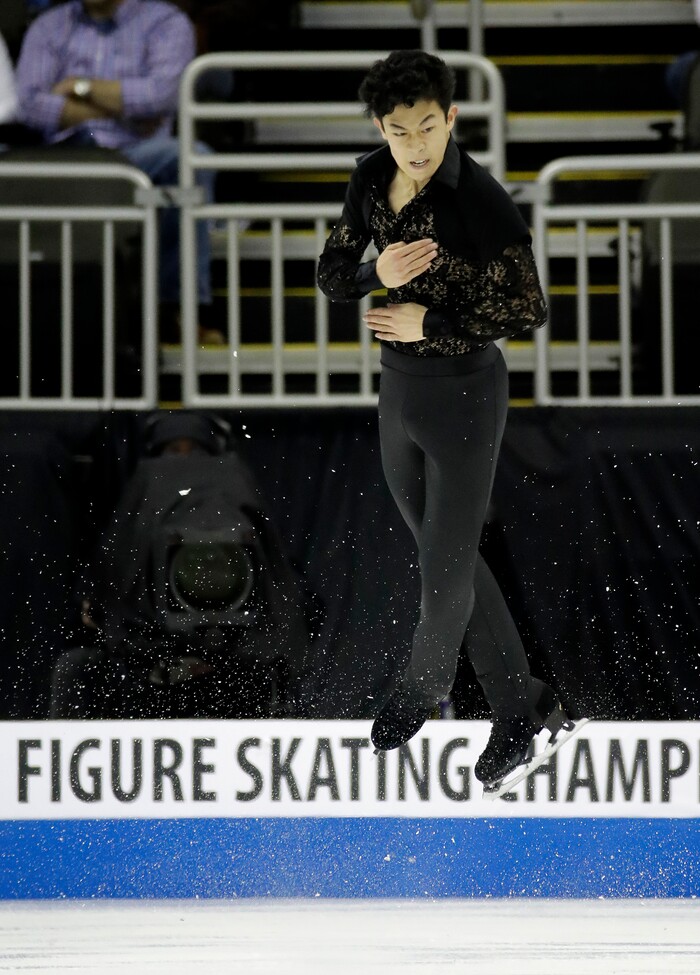 Nathan Chen performs during the men's short program at the U.S. Figure Skating Championships on Friday, Jan. 20, 2017, in Kansas City, Mo. (AP Photo/Charlie Riedel)