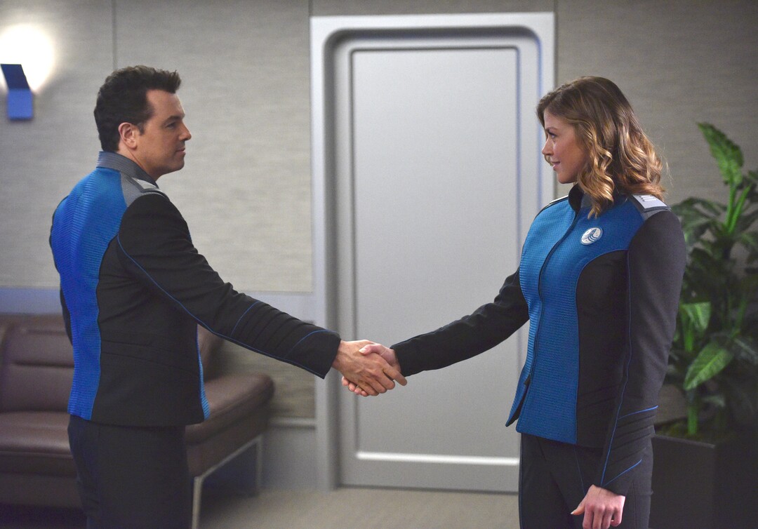 (Michael Becker/Fox) Seth MacFarlane and Adrianne Palicki in “The Orville.”