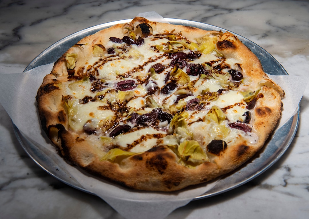 (Rick Egan  |  The Salt Lake Tribune)      Bianco Pizza at OneOEight, a new bistro on the corner of 1300 South and 1700 East in Salt Lake City, Thursday, March 7, 2019.