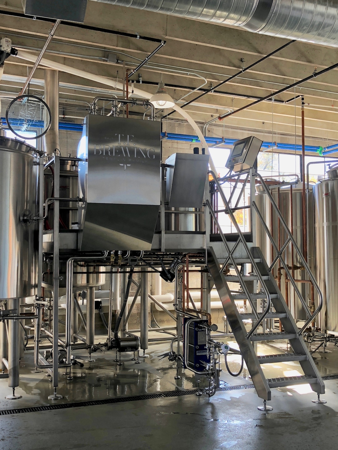 (Courtesy Photo) The new stainless steel brewhouse at T.F. Brewing, a new German-style brewery and tavern that opened recently in Salt Lake City.