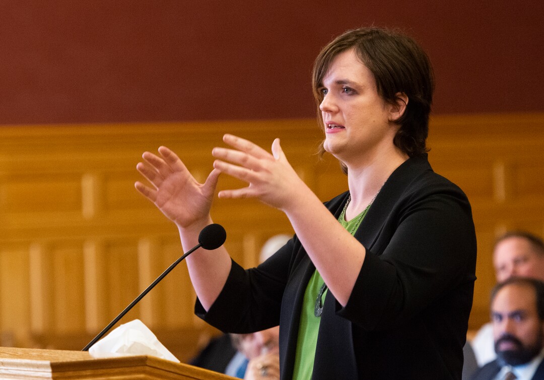 (Rick Egan  |  The Salt Lake Tribune)     Misty Snow speaks to the Salt Lake City Council, as she applies for the City Counsel position vacated by Mayor Erin Mendenhall. More than 20 people candidates were given 5 minutes each to speak at the meeting, Tuesday, Jan. 21, 2020.