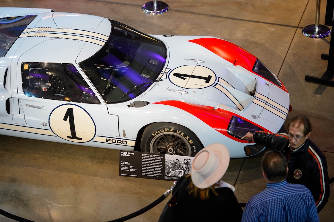 (Trent Nelson  |  The Salt Lake Tribune)Megaplex Theatres celebrates its 20th anniversary with an event at The District location in South Jordan on Thursday Nov. 14, 2019. On display is a 1966 Ford GT40 Mark II.