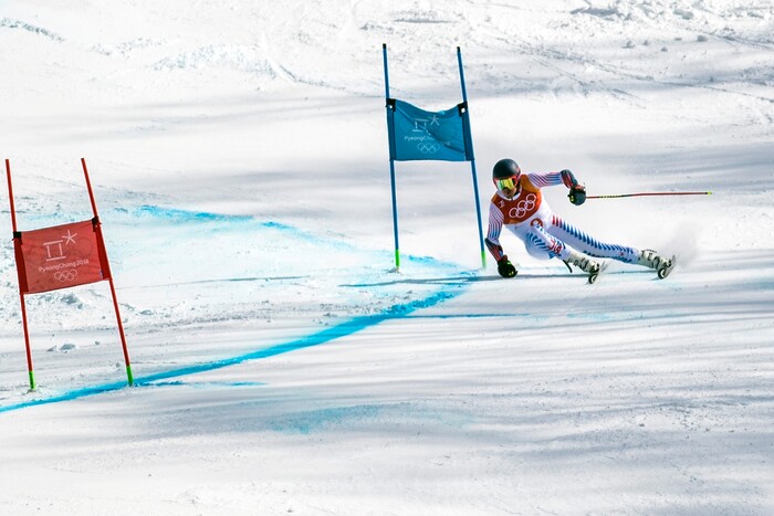 (Chris Detrick  |  The Salt Lake Tribune) Park City's Ted Ligety competes in the Men's Giant Slalom Run 2 during the Pyeongchang 2018 Winter Olympics Sunday, Feb. 18, 2018. Ligety finished in 15th place with a combined time of 2:21.25.