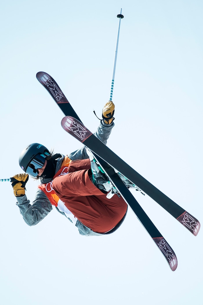 (Chris Detrick  |  The Salt Lake Tribune)  Brita Sigourney of the United States competes in the Ladies' Ski Halfpipe Final Run at Phoenix Park during the Pyeongchang 2018 Winter Olympics Tuesday, Feb. 20, 2018. Sigourney finished in 3rd place with a score of 89.80.