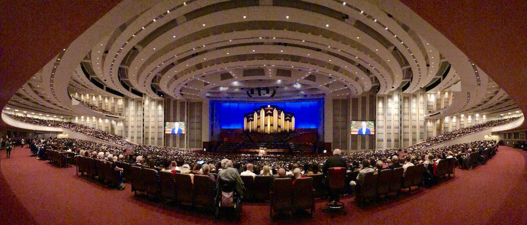 (Francisco Kjolseth  |  The Salt Lake Tribune)  People listen during the Sunday session of the 189th twice-annual General Conference of The Church of Jesus Christ of Latter-day Saints at the Conference Center in Salt Lake City on Sunday, Oct. 6, 2019.