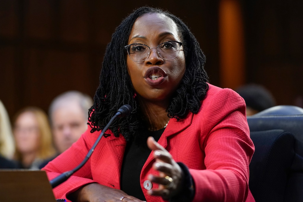 (Alex Brandon | AP) Supreme Court nominee Ketanji Brown Jackson testifies during her Senate Judiciary Committee confirmation hearing on Capitol Hill in Washington, Tuesday, March 22, 2022.