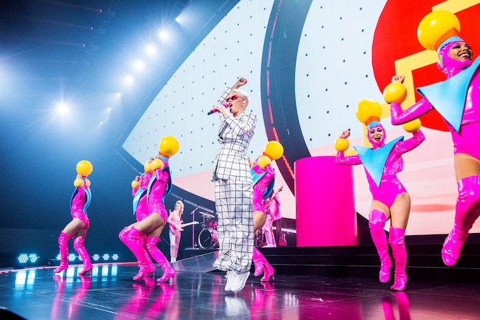 (Photo courtesy Rony Alwin) Katy Perry’s performances for “Witness the Tour” entail about 100 members of cast and crew, and 24 semi trailers to haul her set.