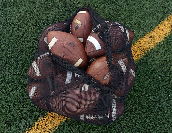 (Leah Hogsten  |  The Salt Lake Tribune) Lehi High School and Alta High School are tied, 42-42 in the second half during their game, Friday, August 18, 2017 in Sandy. 