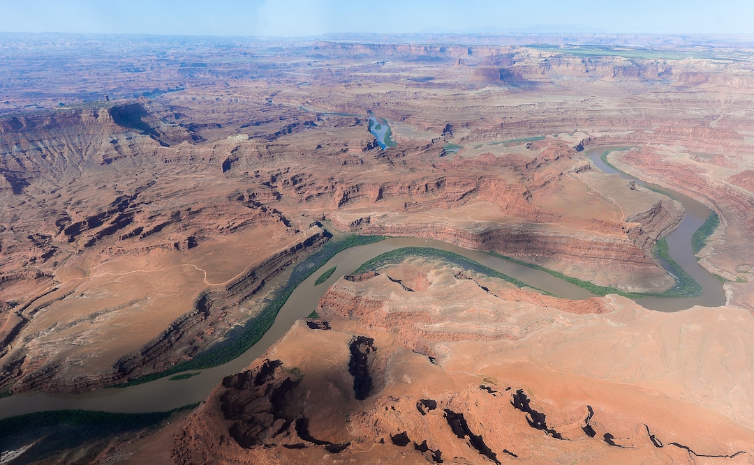 Francisco Kjolseth | The Salt Lake TribuneLooking south beyond the Colorado River, is the northern most boundary of the proposed Bears Ears region in southeastern Utah, which is subject to a possible National Monument designation by President Obama under the Antiquities Act for protection. EcoFlight recently flew journalists, tribal people and activists over the northern portion of the proposed 1.9 million acre site in an effort to push for permanent protection from impacts caused by resource extraction and high-impact public use. 
