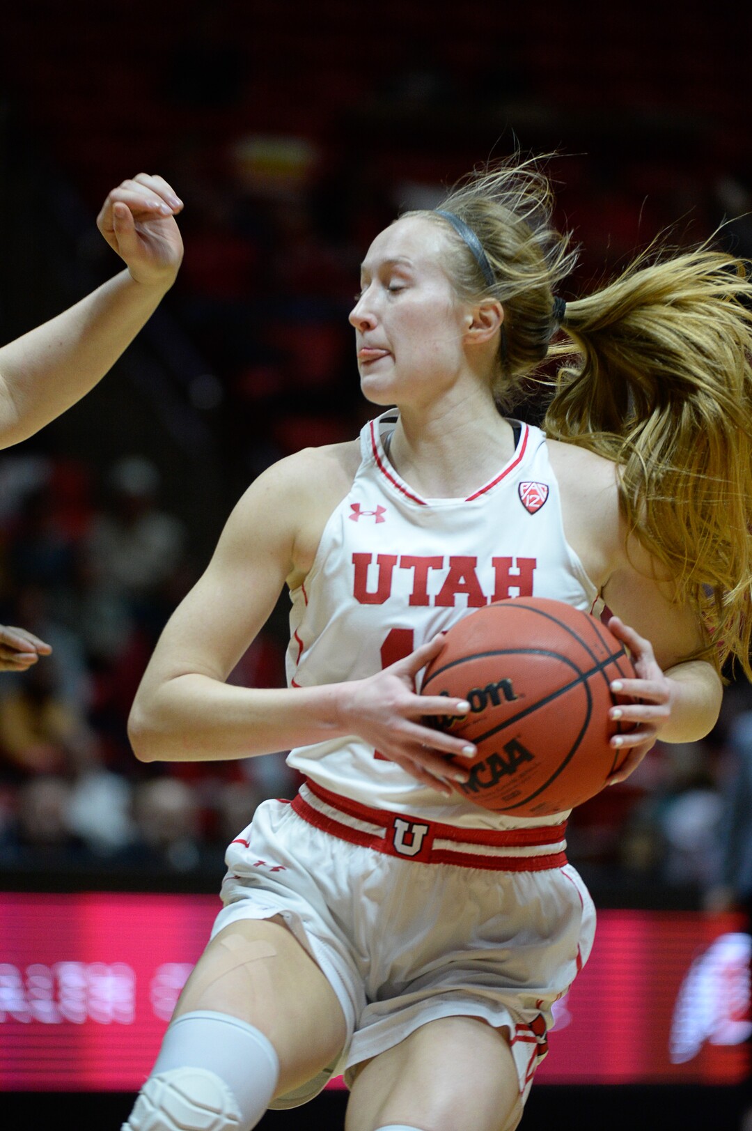 (Francisco Kjolseth  |  The Salt Lake Tribune)  Utah Utes guard Dru Gylten (10) battles ASU in Utes' Pac-12 home opener at the Jon M Huntsman Center on Friday, Jan. 4, 2019. They're off to one of their best starts in team history.
