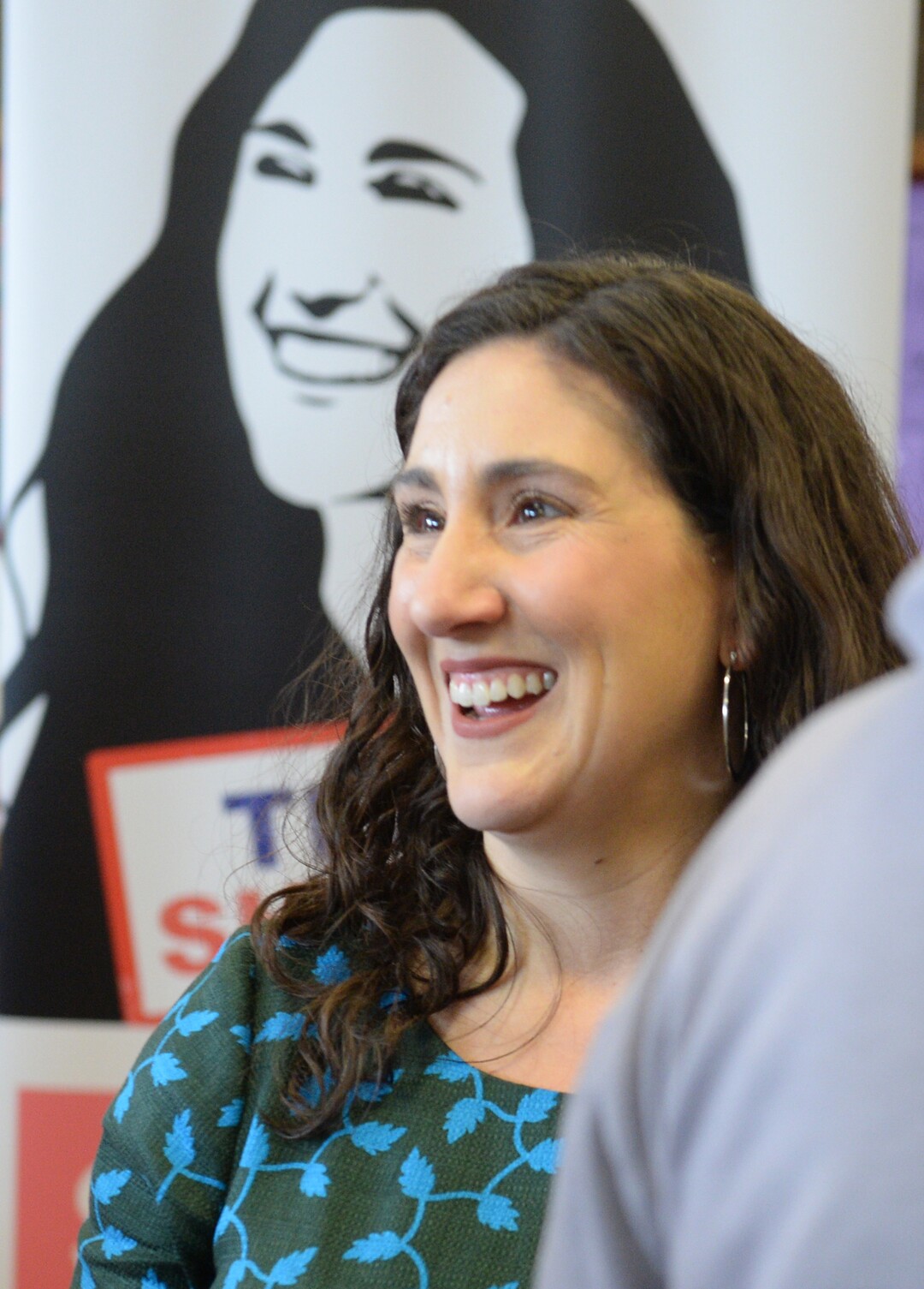 (Rick Egan  |  The Salt Lake Tribune)     Shireen Ghorbani visits with supporters as she awaits the second vote between she and Josie Valdez, asa the last two candidates vying for the at-large Country Council seats left vacant by now-Salt Lake County Mayor Jenny Wilson, at Eisenhower Jr High, Saturday, Feb. 23, 2019.