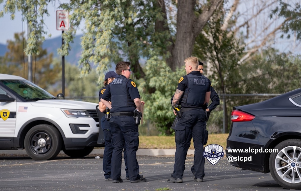 (Salt Lake City Police Department) Police arrested a man suspected of stabbing another man to death on Thursday.