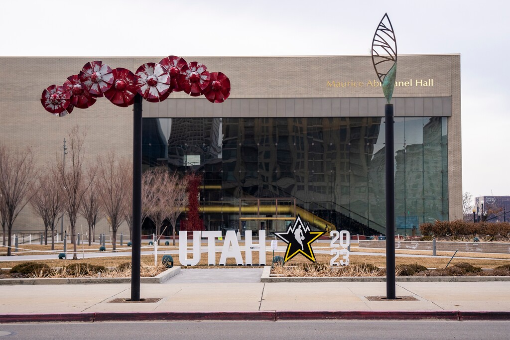 (Rick Egan | The Salt Lake Tribune) A photo-op for All-Star Weekend, on Saturday, Feb. 11, 2023.