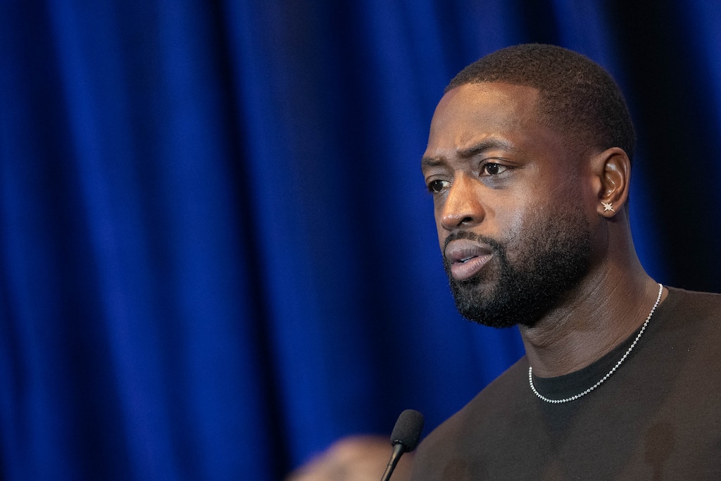 (Francisco Kjolseth | The Salt Lake Tribune) Dwyane Wade, three-time NBA champion and part-owner of the Utah Jazz, at a press conference in Oct. 13, 2021.