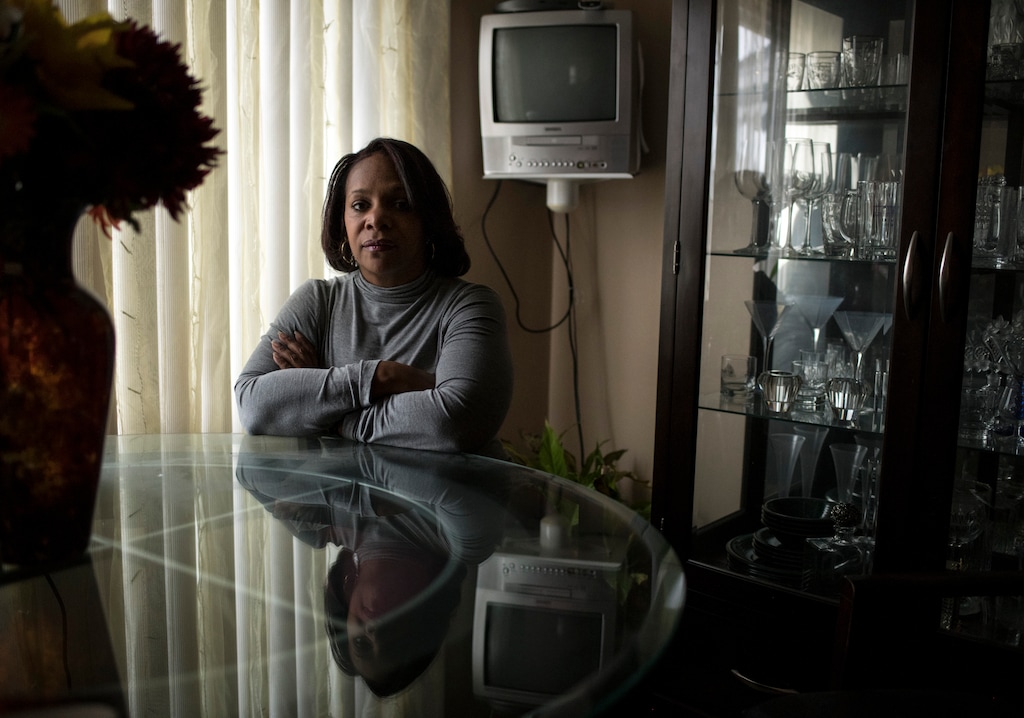 (Brittany Greeson | The Washington Post) Cheryl Monroe, 57, a federal employee on furlough, at her home in Ecorse, Mich., on Tuesday.