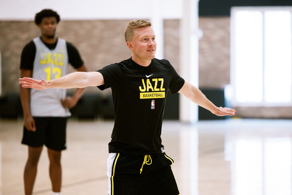 (Courtesy of Utah Jazz) Lassi Tuovi, the head coach of Finland's men's national basketball team, has been working with the Utah Jazz as a special guest assistant during the Salt Lake City Summer League.