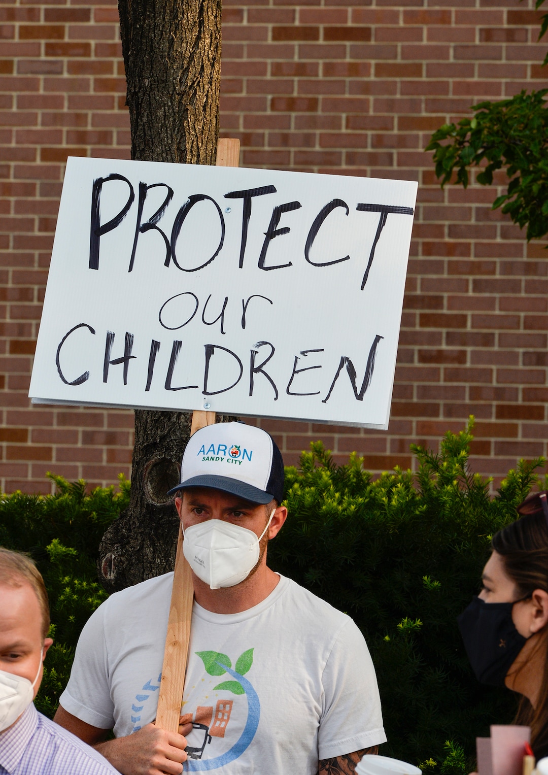 (Chris Samuels | The Salt Lake Tribune) People participate at a rally advocating mask use in schools outside the Utah Board of Education building, Friday, Aug. 6, 2021.