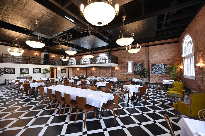 (Francisco Kjolseth  |  The Salt Lake Tribune)  The banquet room on the top floor of Caffe Molise which recently opened in its new location inside the old (but completely updated) Eagle Building on the southwest corner of 400 South and West Temple.