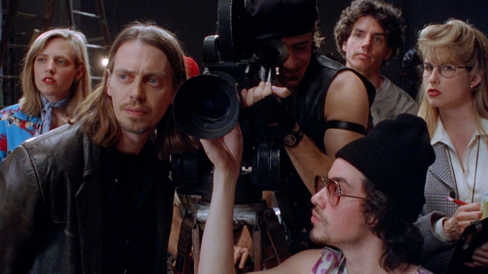 (courtesy photo) Steve Buscemi (center left) plays a nervous indie director on a chaotic set, in Tom DiCillo's 1995 comedy "Living in Oblivion."
