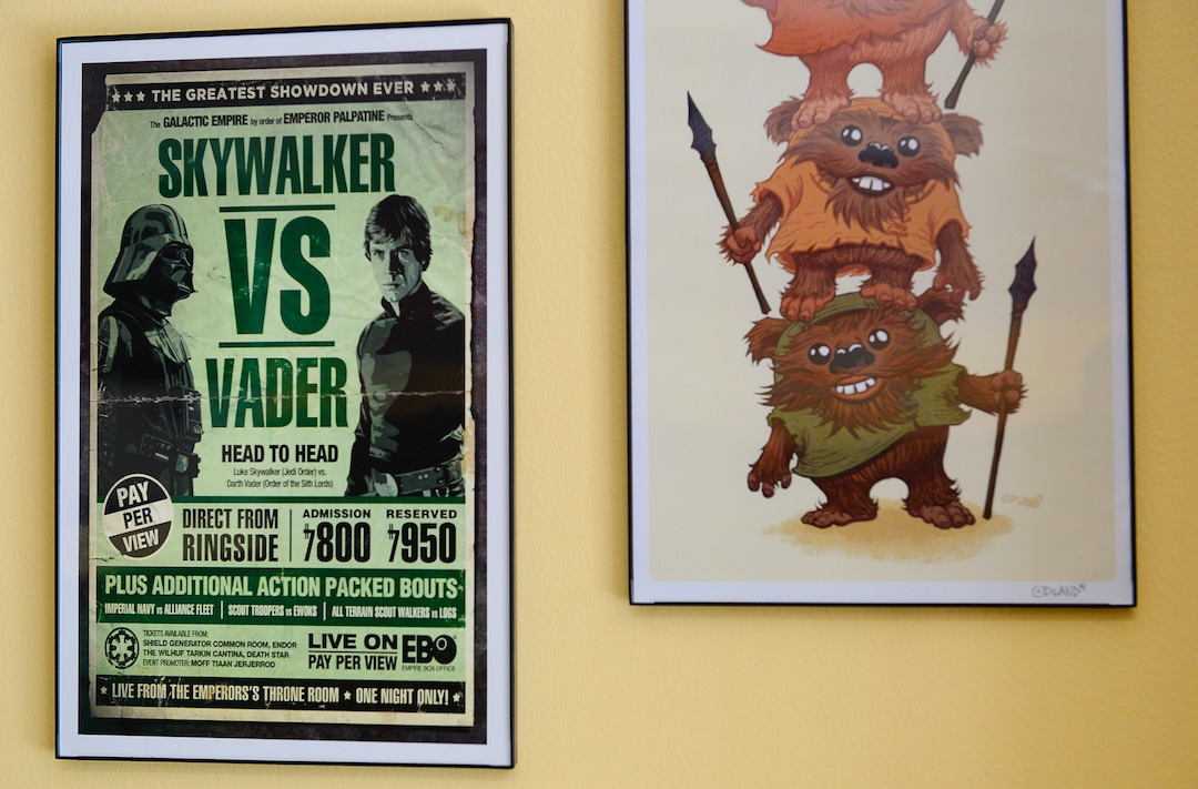 (Francisco Kjolseth  |  The Salt Lake Tribune)  An eclectic mix of "Star Wars" posters hang on the wall at The Twin Suns Cafe in Sugar House.