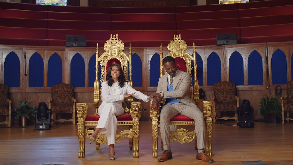 (Alan Gwizdowski | Focus Features) Regina Hall and Sterling K. Brown play a preaching couple who have to start over after a scandal at their Baptist megachurch in "Honk For Jesus, Save Your Soul," directed by Adamma Ebo, an official selection of the Premieres section at the 2022 Sundance Film Festival.