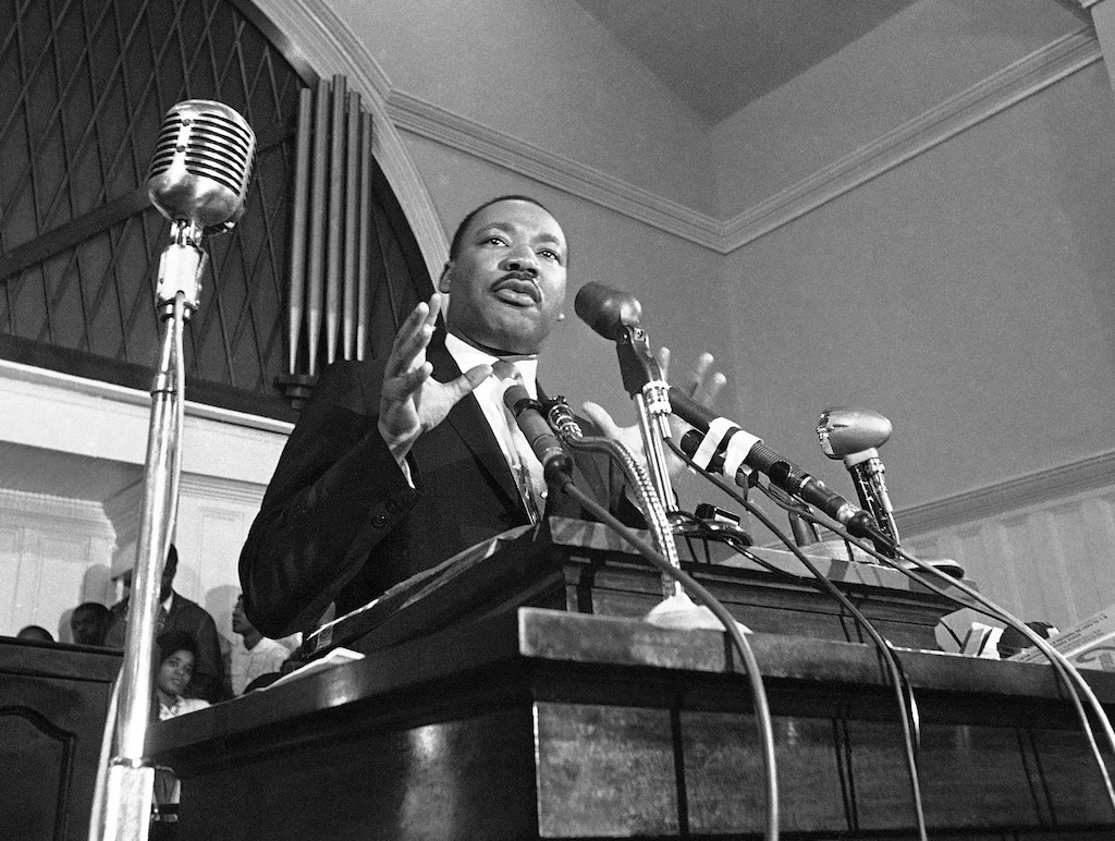 (AP file photo)
In this 1960 photo, Martin Luther King Jr. speaks in Atlanta. The civil rights leader had carried the banner for the causes of social justice — organizing protests, leading marches and making powerful speeches exposing the scourges of segregation, poverty and racism. Following the publication of "An Appeal for Human Rights" on March 9, 1960, students at Atlanta's historically black colleges waged a nonviolent campaign of boycotts and sit-ins protesting segregation at restaurants, theaters, parks and government buildings.