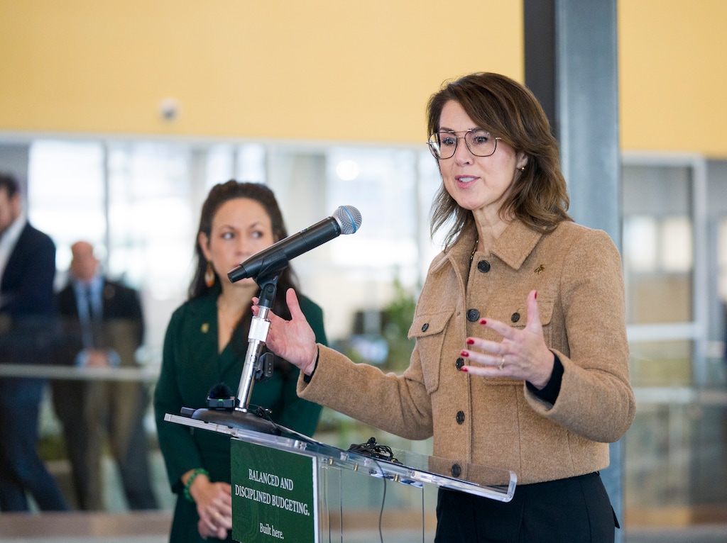 (Bethany Baker | The Salt Lake Tribune) Lt. Gov. Deidre Henderson speaks during a news conference in Kearns on Wednesday, Dec. 3, 2025.