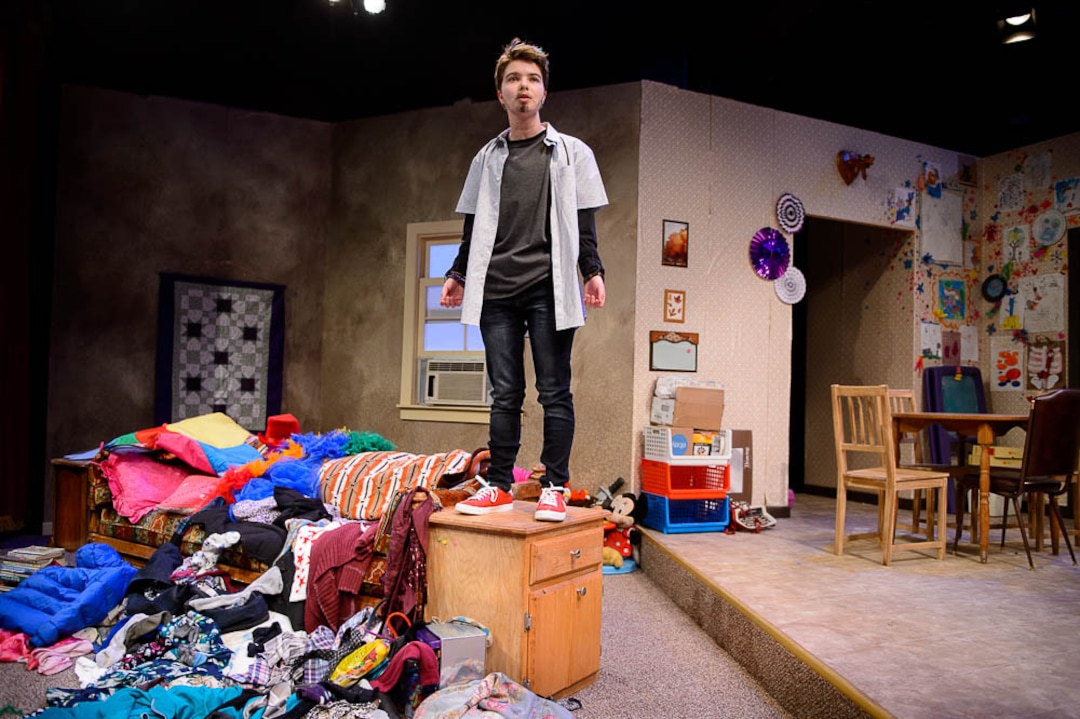 (Trent Nelson | The Salt Lake Tribune)  Liggera Edmonds-Allen in Salt Lake Acting Company's production of "Hir," a dark contemporary comedy about a veteran who comes home from war to find his mother has been unbound from his tyrannical father — aided by Max, a young trans sibling.