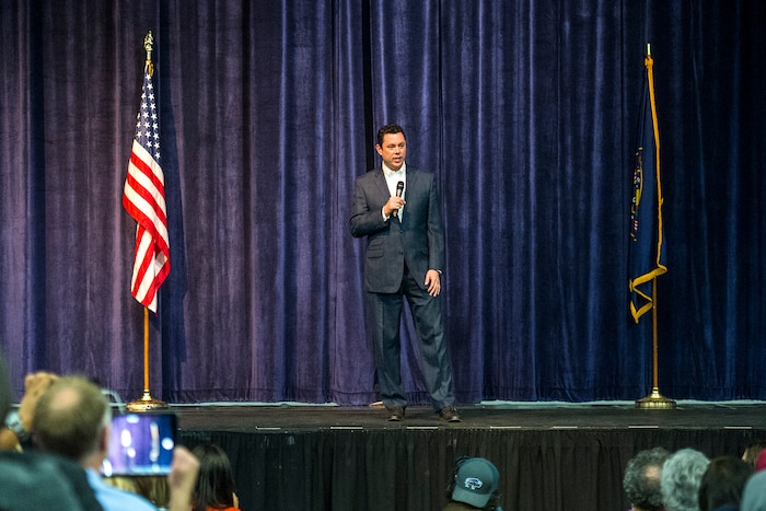 Chris Detrick  |  The Salt Lake Tribune
U.S. Rep. Jason Chaffetz, R-Utah, speaks during the town-hall meeting in Brighton High School Thursday February 9, 2017. 