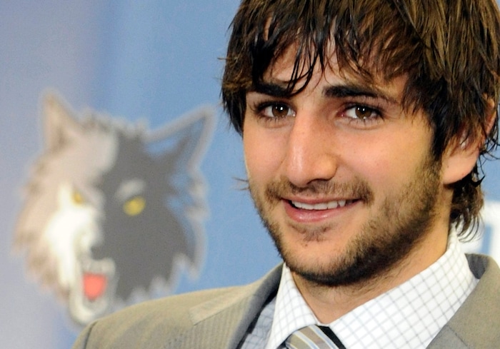 FILe - In ttis June 21, 2011, file photo, Ricky Rubio of Spain, the Minnesota Timberwolves 2009 first round draft pick, meets the media during an introductory basketball news conference in Minneapolis. After six years in Minnesota, Ricky Rubio is saying goodbye. The seemingly endless rumors finally came to fruition when he was traded to the Utah Jazz last week. (AP Photo/Jim Mone, File)