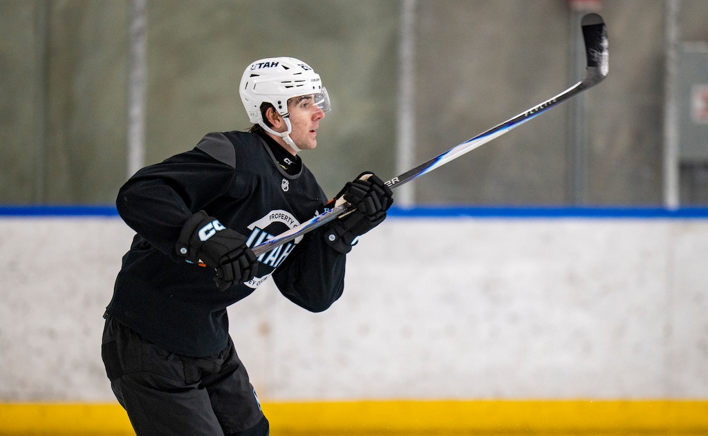 (Rick Egan | The Salt Lake Tribune) Dmitri Simashiv (26) during Utah Mammoth development camp in Park City, on Tuesday, July 1, 2025. 