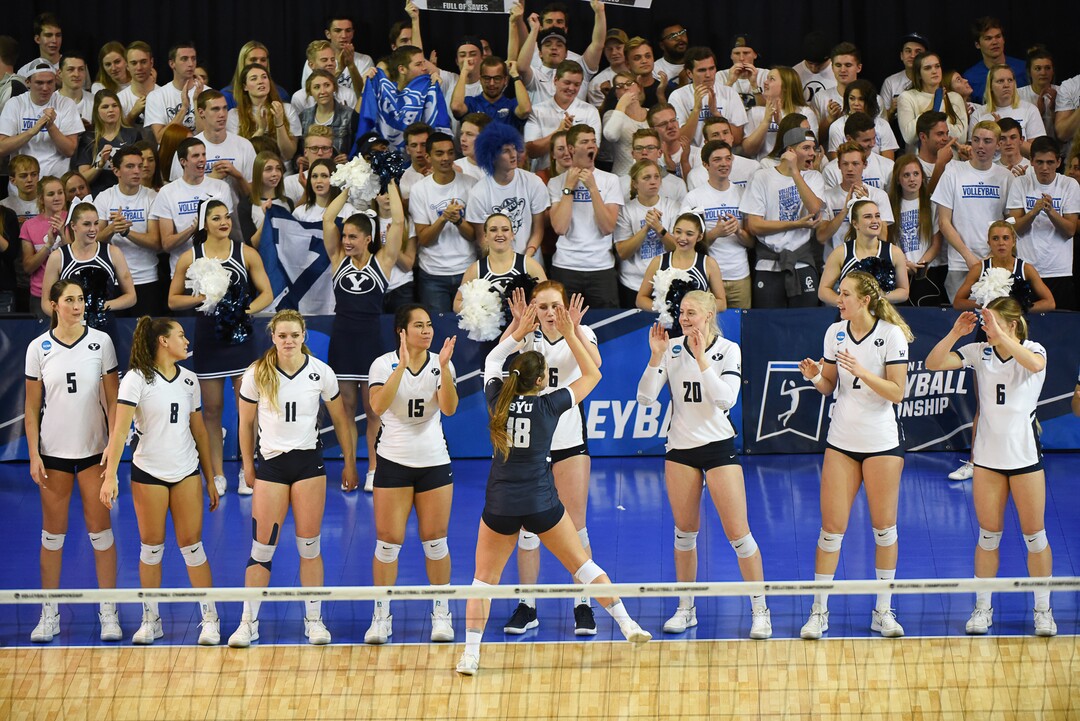(Francisco Kjolseth  |  The Salt Lake Tribune)  BYU meets Florida in their NCAA Tournament Round of 16 match at Smith Fieldhouse, Friday, Dec. 7, 2018.