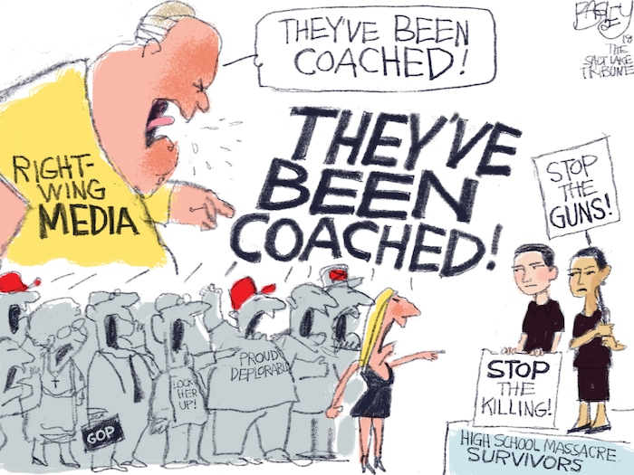 This Pat Bagley cartoon appears in The Salt Lake Tribune on Wednesday, Feb. 21, 2018.