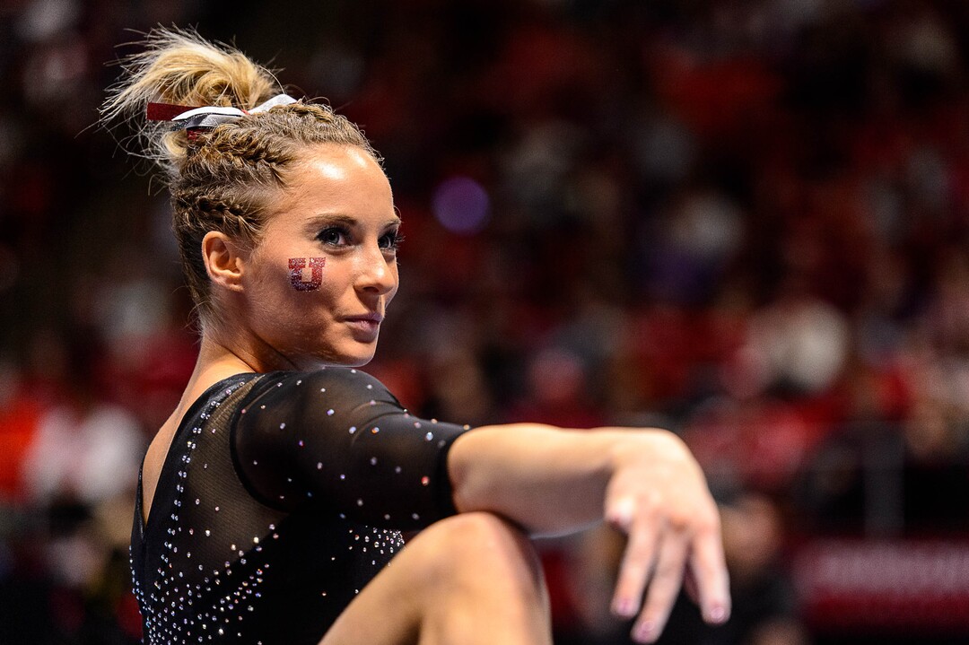 Trent Nelson  |  The Salt Lake TribuneUtah's MyKayla Skinner on the floor as the University of Utah hosts Cal, NCAA Gymnastics at the Huntsman Center, Saturday February 4, 2017.