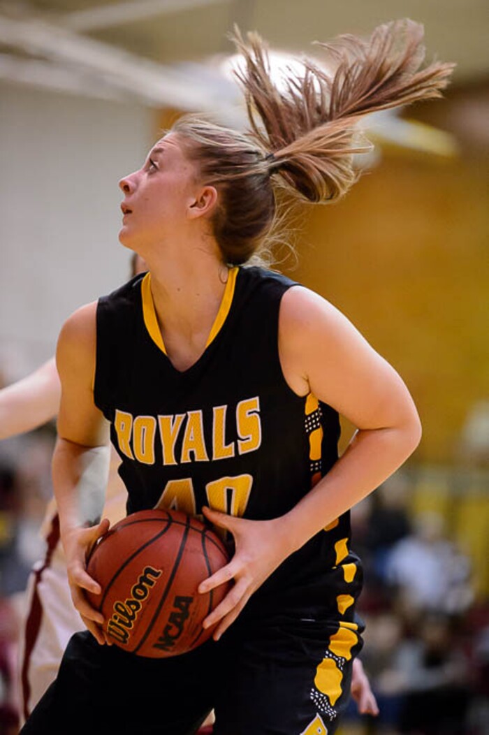 (Trent Nelson | The Salt Lake Tribune)  Roy's Josie Williams as the Viewmont Vikings host the Roy Royals, girls high school basketball in Bountiful, Wednesday January 31, 2018.