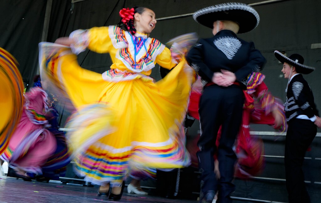 (Francisco Kjolseth | The Salt Lake Tribune) The Viva Mexico Ballet performs during the Living Traditions Festival in Salt Lake City on Saturday, May 21, 2022. The 2023 edition of the Living Traditions Festival is set for May 19-21 at Library Square and Washington Square in Salt Lake City.