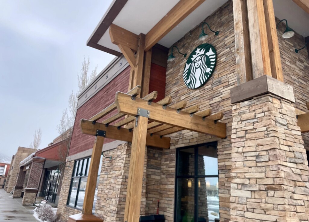 (Connor Thomas | KPCW) 21 Starbucks stores from 14 states, including the Kimball Junction location above, announced petitions for union elections Feb. 20 in the largest single-day filing since Starbucks Workers United began in 2021.