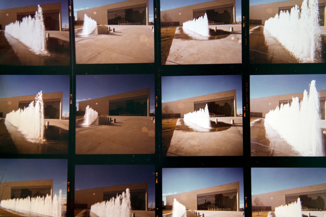 (photo courtesy of Utah Symphony) A view of Symphony Hall's fountains in Dec, 1979.