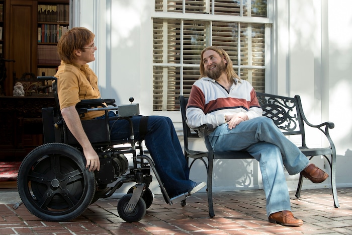 (  |  courtesy Sundance Institute) Joaquin Phoenix (left) plays cartoonist John Callahan, with Jonah Hill co-starring, in Gus Van Sant's "Don't Worry, He Won't Get Far on Foot," which will screen in the Premieres program of the 2018 Sundance Film Festival.