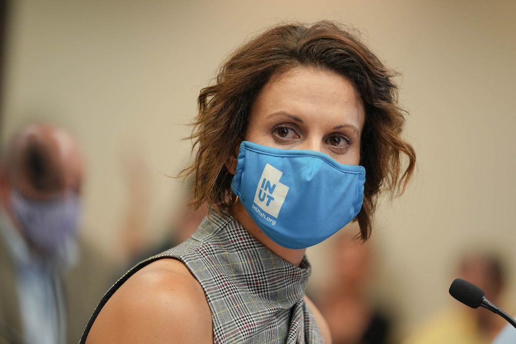 (Francisco Kjolseth | The Salt Lake Tribune) Dr. Angela Dunn, executive director of the Salt Lake County Health Department, delivers a COVID-19 briefing to the Salt Lake County Council during a council meeting on Tuesday, Aug. 3, 2021.