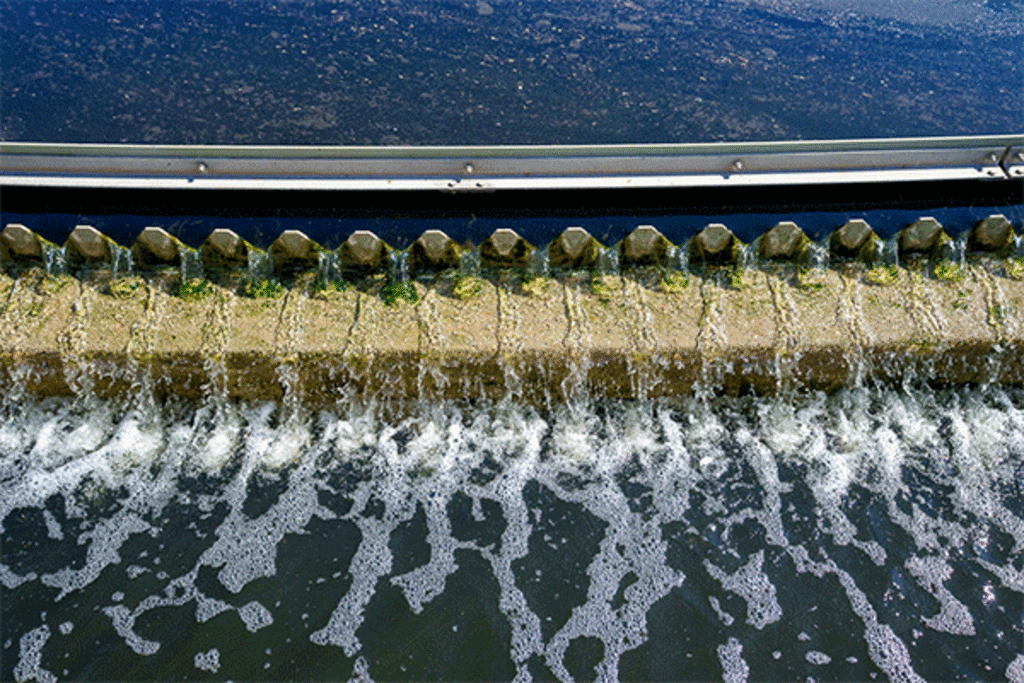 (Trent Nelson  |  The Salt Lake Tribune) A clarifier works to remove solids from liquids at Salt Lake City Public Utilities' water reclamation facility on Tuesday, Aug. 30, 2022.