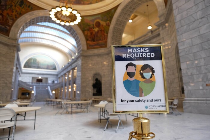 (Francisco Kjolseth  | The Salt Lake Tribune) The Capitol remains closed to the public as members of the House and Senate gather as the Utah State Legislature opens the 2021 legislative session at the Capitol in Salt Lake City on Tuesday, Jan. 19, 2021.