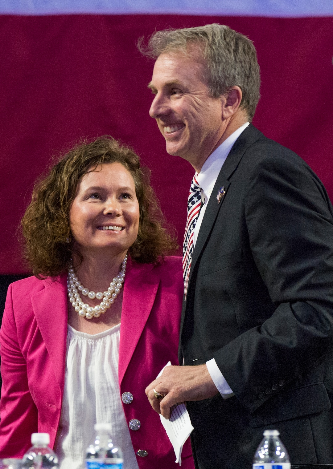 (Leah Hogsten  |  The Salt Lake Tribune) Chris Herrod, candidate for Utah's 3rd Congressional District joined by his wife Alia is all smiles after his speech at the Utah Republican Nominating Convention Saturday, April 21, 2018. Herrod and incumbent John Curtis will face off in the primary. 