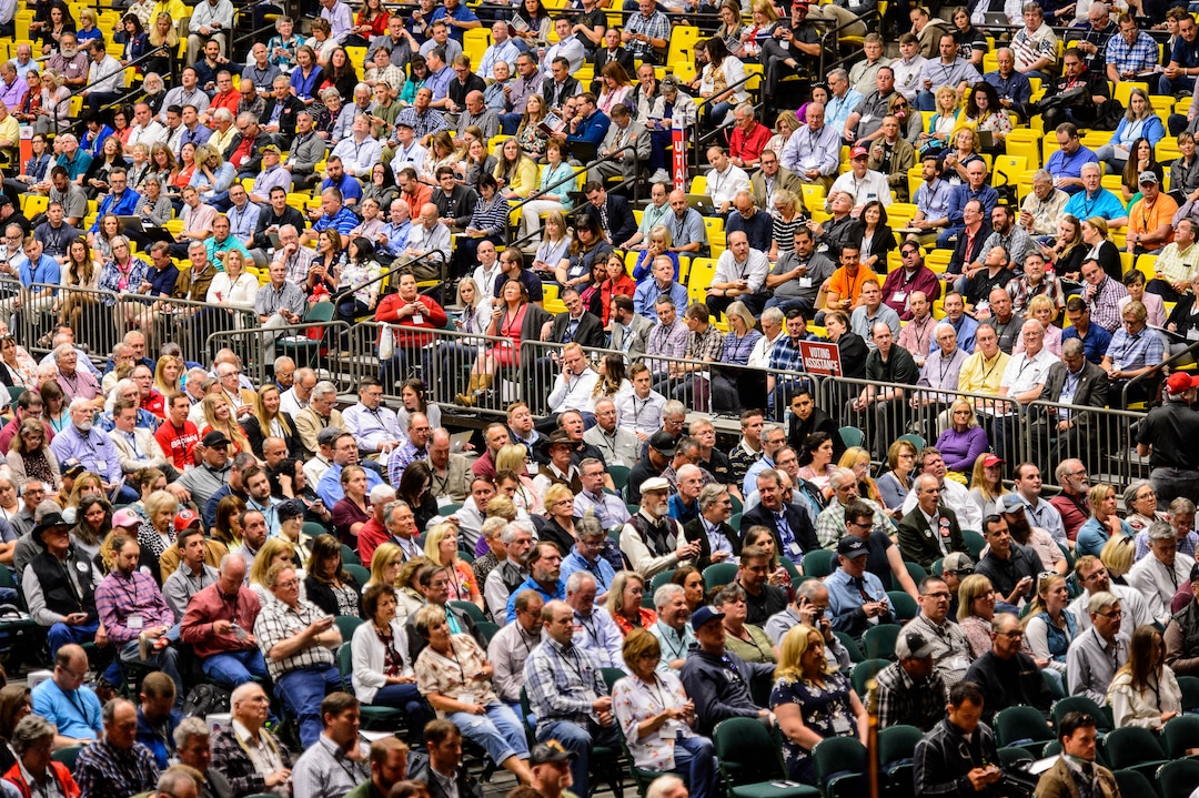 (Trent Nelson  |  The Salt Lake Tribune)  Delegates at the Utah Republican Party's 2019 Organizing Convention at Utah Valley University in Orem on Saturday May 4, 2019.