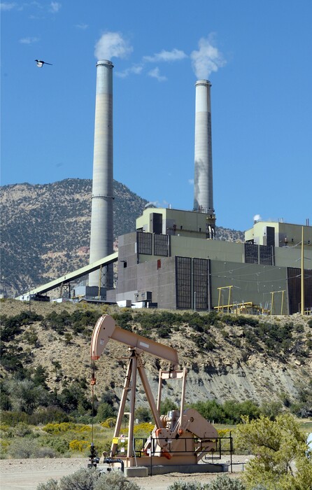 (Al Hartmann | Tribune file photo) The coal-fired Huntington Power Plant, west of Huntington in Emery County. A new Yale University study finds that coal-producing Emery County is one of only three counties in the U.S. where fewer than half of adults believe that climate change is real.