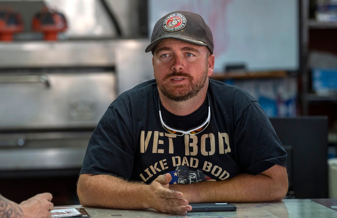 (Rick Egan | The Salt Lake Tribune) Big Water business owner, Robert Wilkes, talks issues with the boat ramps, at Lake Powell, due to the low water level, on Tuesday, Aug. 3, 2021.