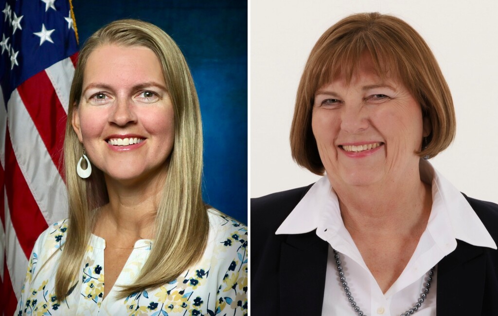 Tawnee McCay, left, and Tish Buroker, candidates in the 2025 Riverton mayoral election.
